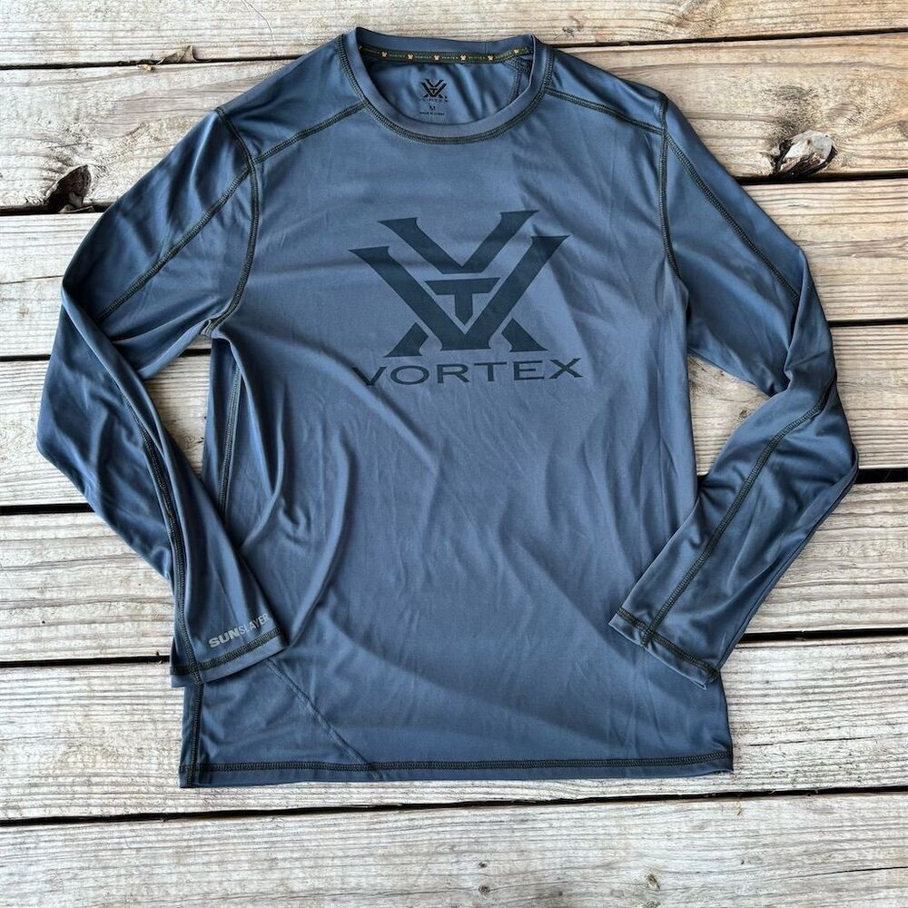 Vortex Men's Gray Long Sleeve Sun Slayer Shirt Size‎ M UV Protection